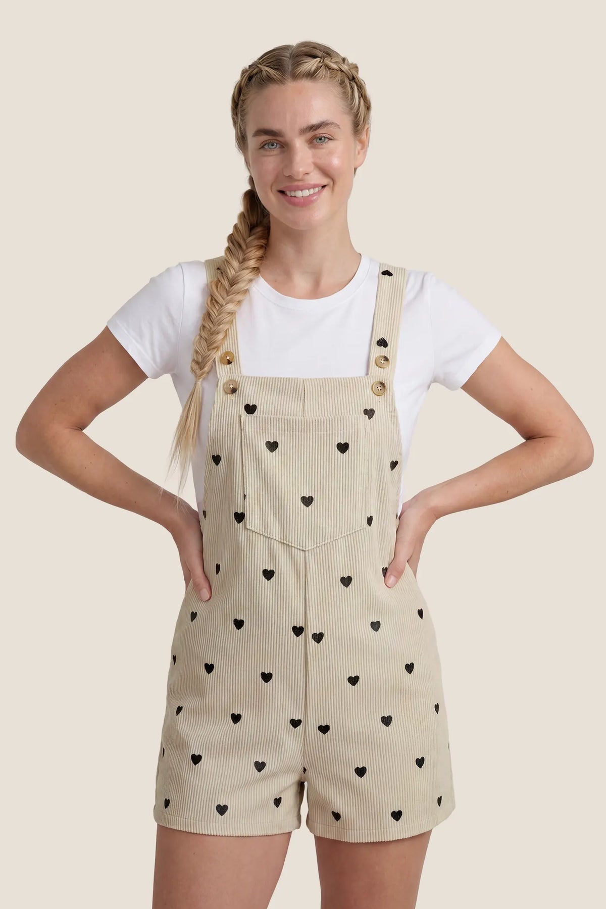Harbor Bay Floral Maternity Short Overalls with Adjustable Straps
