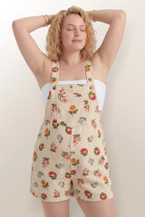 Harbor Bay Floral Maternity Short Overalls with Adjustable Straps