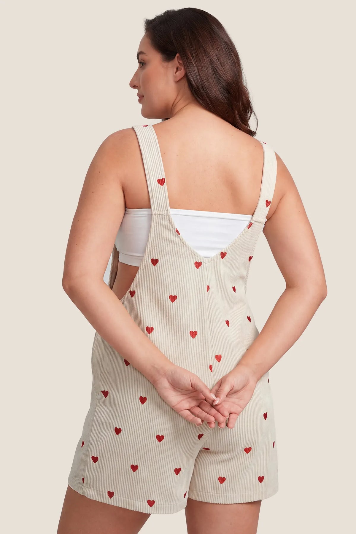 Harbor Bay Floral Maternity Short Overalls with Adjustable Straps