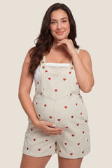 Harbor Bay Floral Maternity Short Overalls with Adjustable Straps