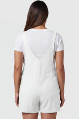 Adjustable-Waist Maternity Short Overalls with Pockets