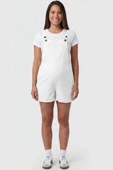 Adjustable-Waist Maternity Short Overalls with Pockets