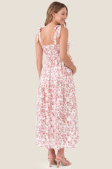 Bloom Smocked-Back Floral Tiered Maternity Maxi Dress