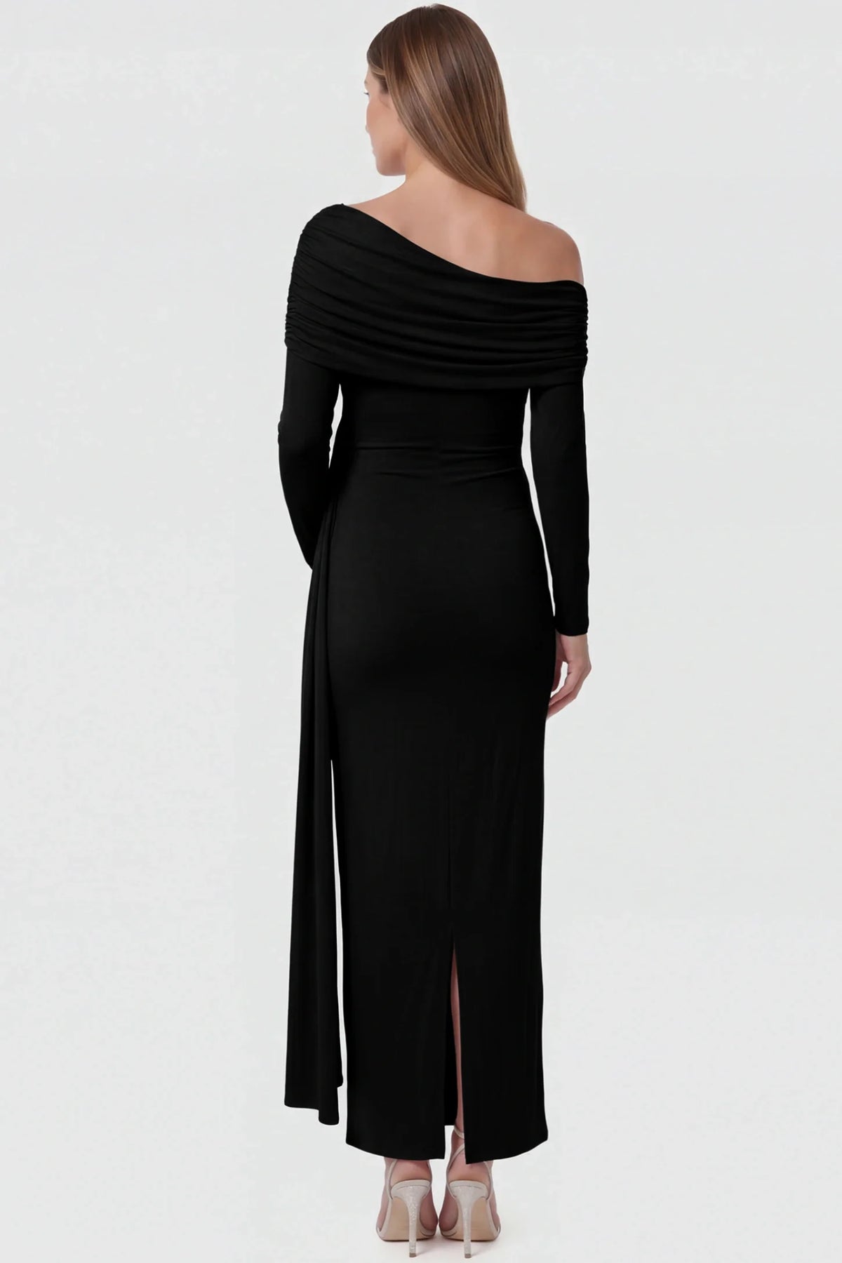 Opal Off-Shoulder Ruched Bodycon Maternity Maxi Dress