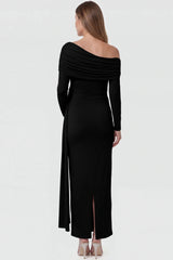 Opal Off-Shoulder Ruched Bodycon Maternity Maxi Dress