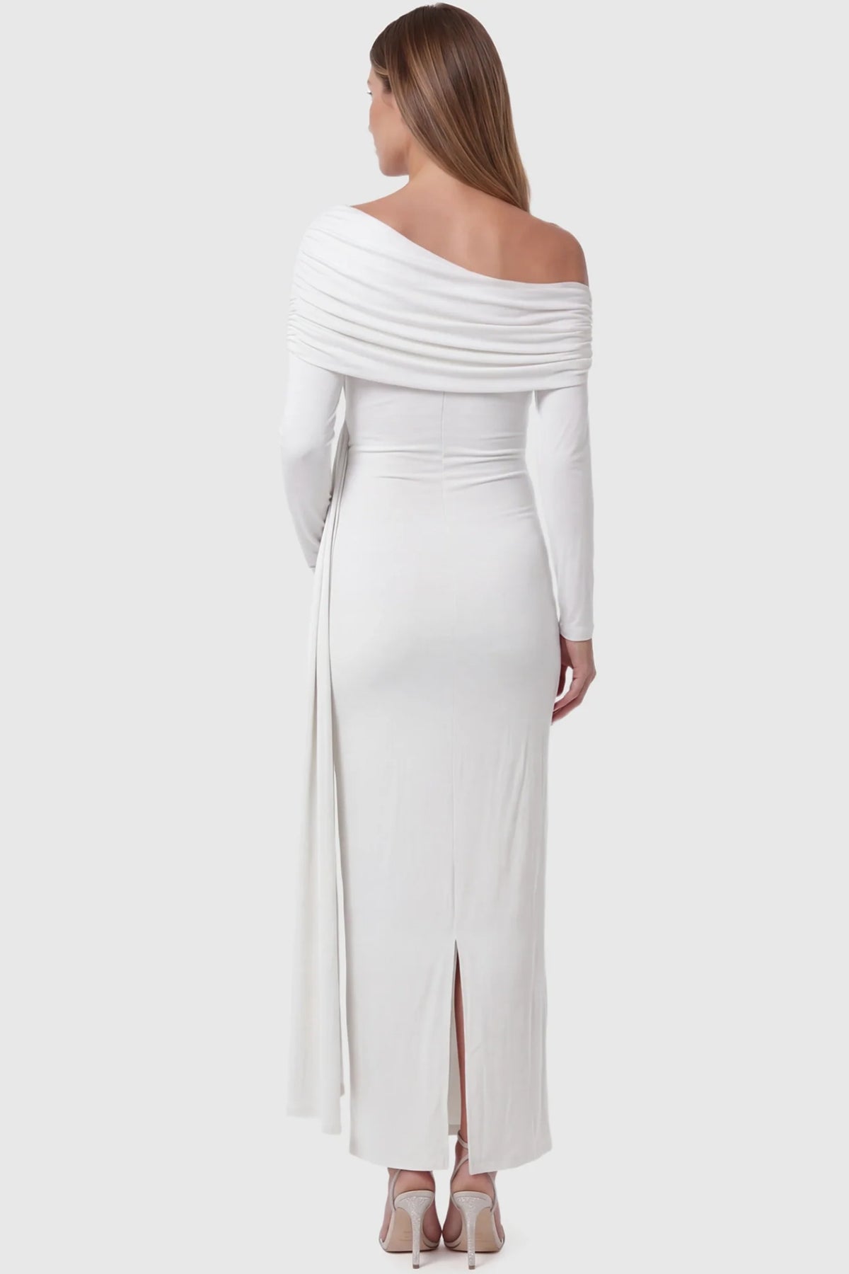 Opal Off-Shoulder Ruched Bodycon Maternity Maxi Dress