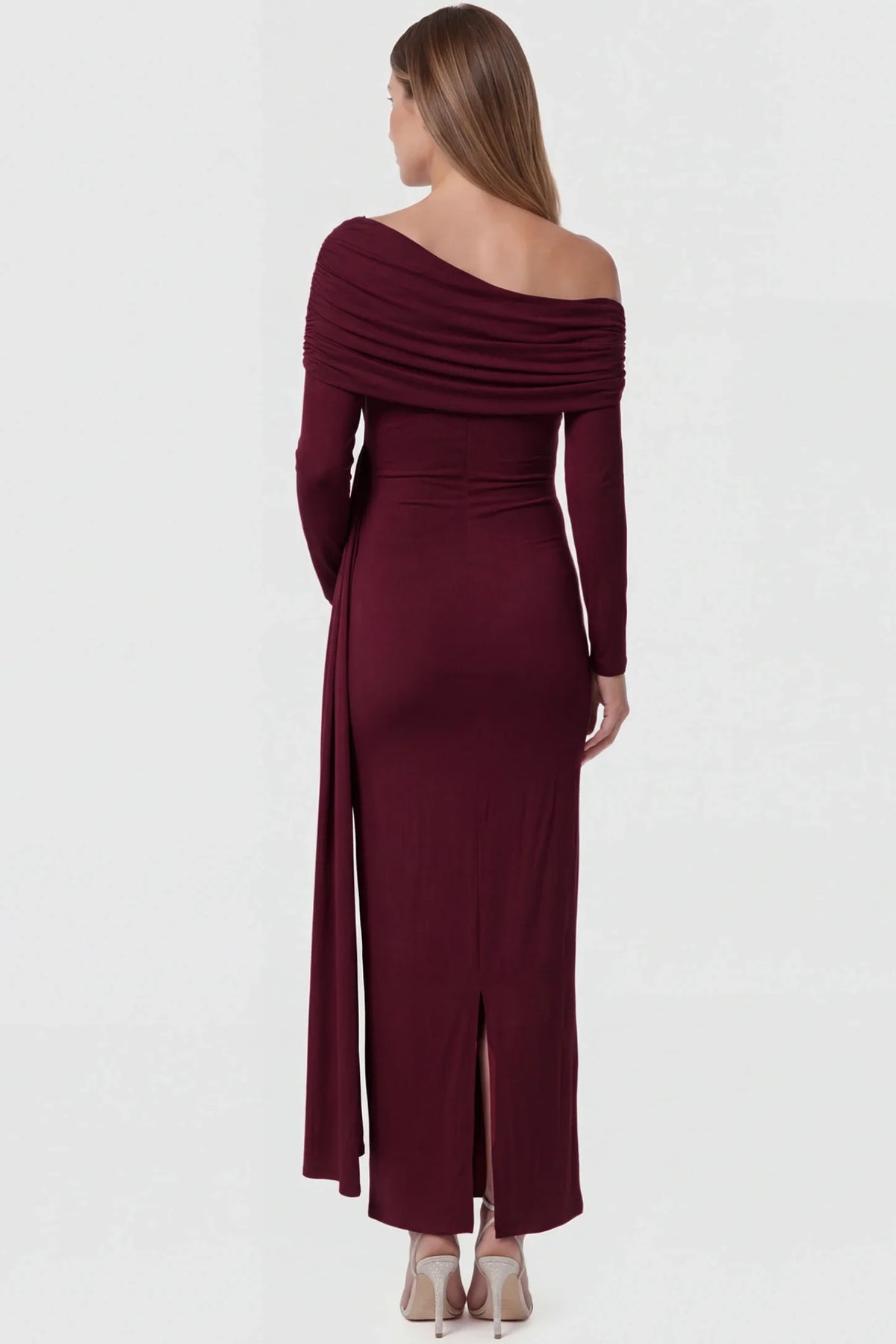 Opal Off-Shoulder Ruched Bodycon Maternity Maxi Dress