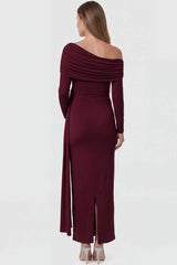 Opal Off-Shoulder Ruched Bodycon Maternity Maxi Dress