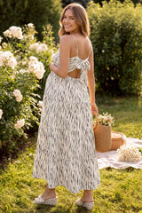 Cove Tiered Cami Maternity Maxi Dress with Tie Back