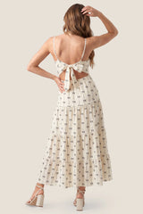 Cove Tiered Cami Maternity Maxi Dress with Tie Back