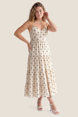 Cove Tiered Cami Maternity Maxi Dress with Tie Back