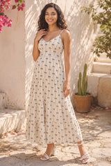 Cove Tiered Cami Maternity Maxi Dress with Tie Back