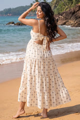 Cove Tiered Cami Maternity Maxi Dress with Tie Back