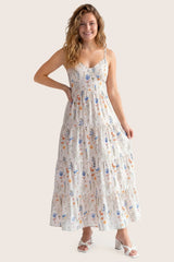 Cove Tiered Cami Maternity Maxi Dress with Tie Back