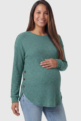 Haven Ribbed Knit Maternity & Nursing Top with Side Buttons