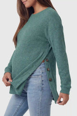 Haven Ribbed Knit Maternity & Nursing Top with Side Buttons