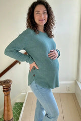 Haven Ribbed Knit Maternity & Nursing Top with Side Buttons