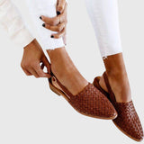 Woven Orthopedic Slingback Flats with Adjustable Strap for Women