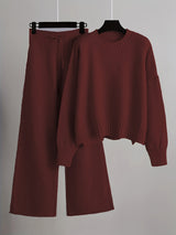 Stowe Ribbed Knit Sweater and Wide-Leg Pant Set