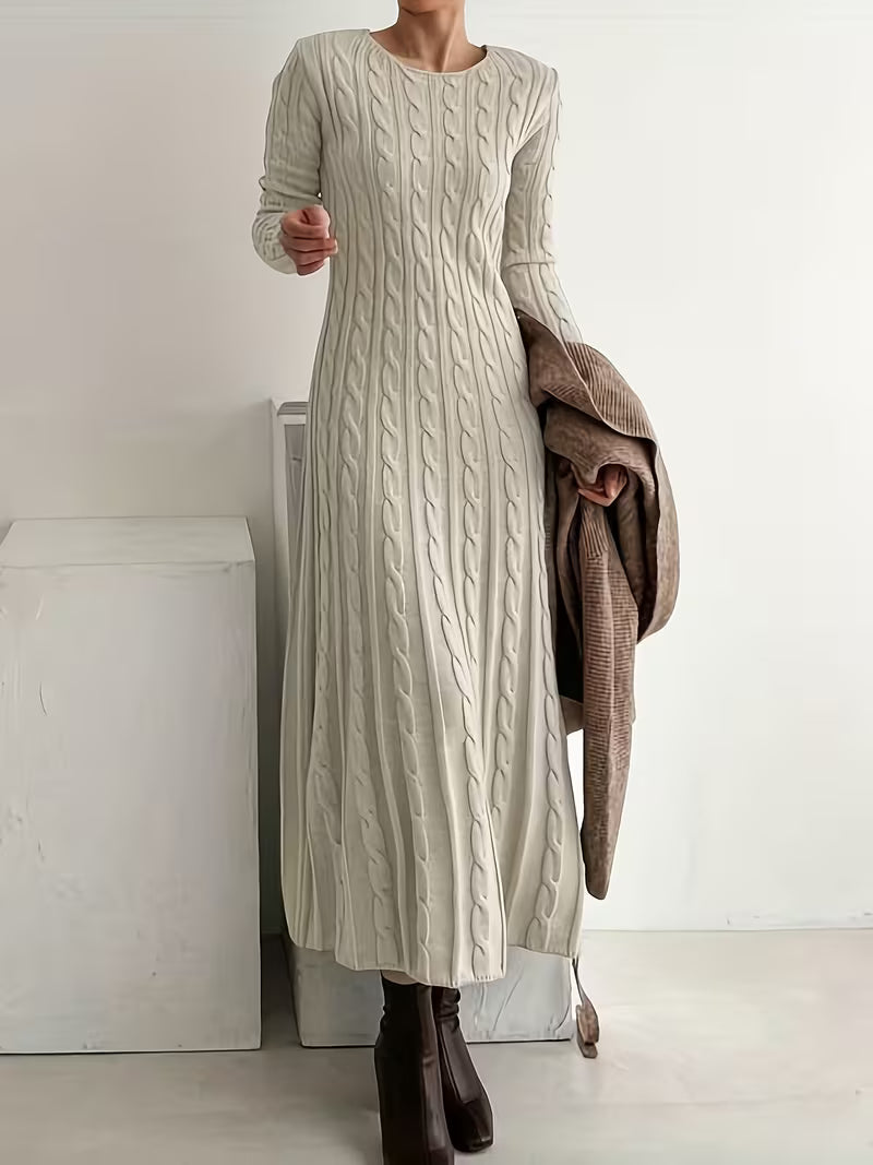 Hampstead Women's Cable Knit Long Sleeve Maxi Dress