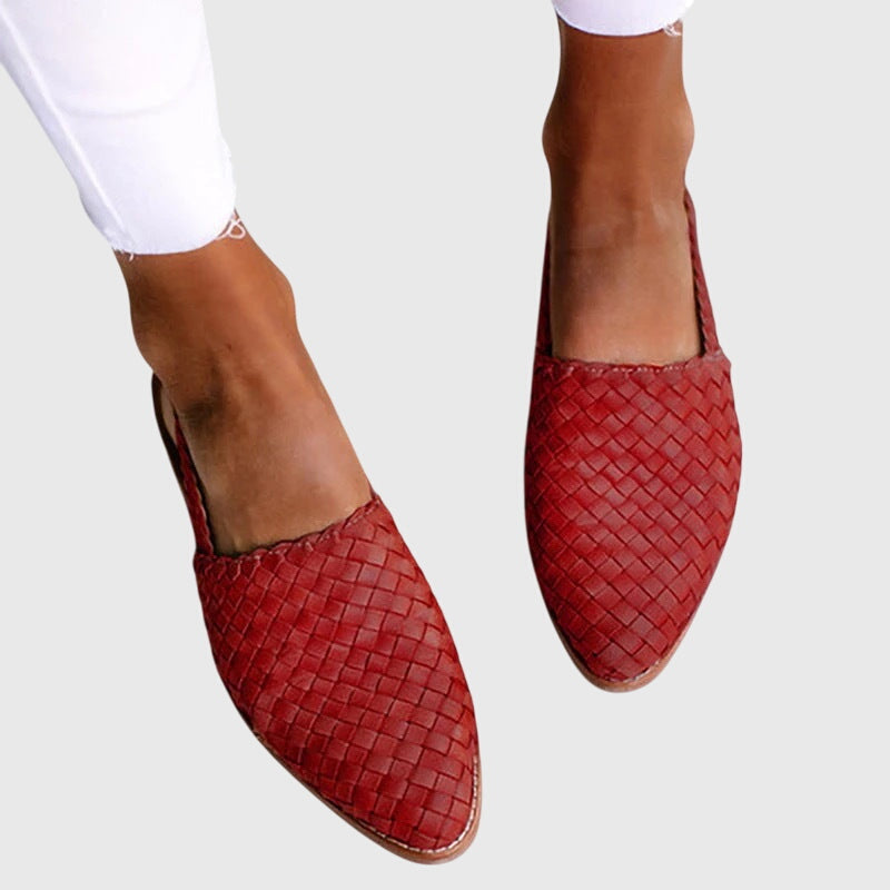 Woven Orthopedic Slingback Flats with Adjustable Strap for Women