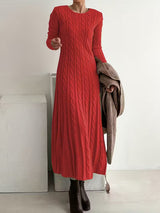 Hampstead Women's Cable Knit Long Sleeve Maxi Dress