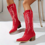 Seville Embroidered Western Cowboy Boots with Block Heel
