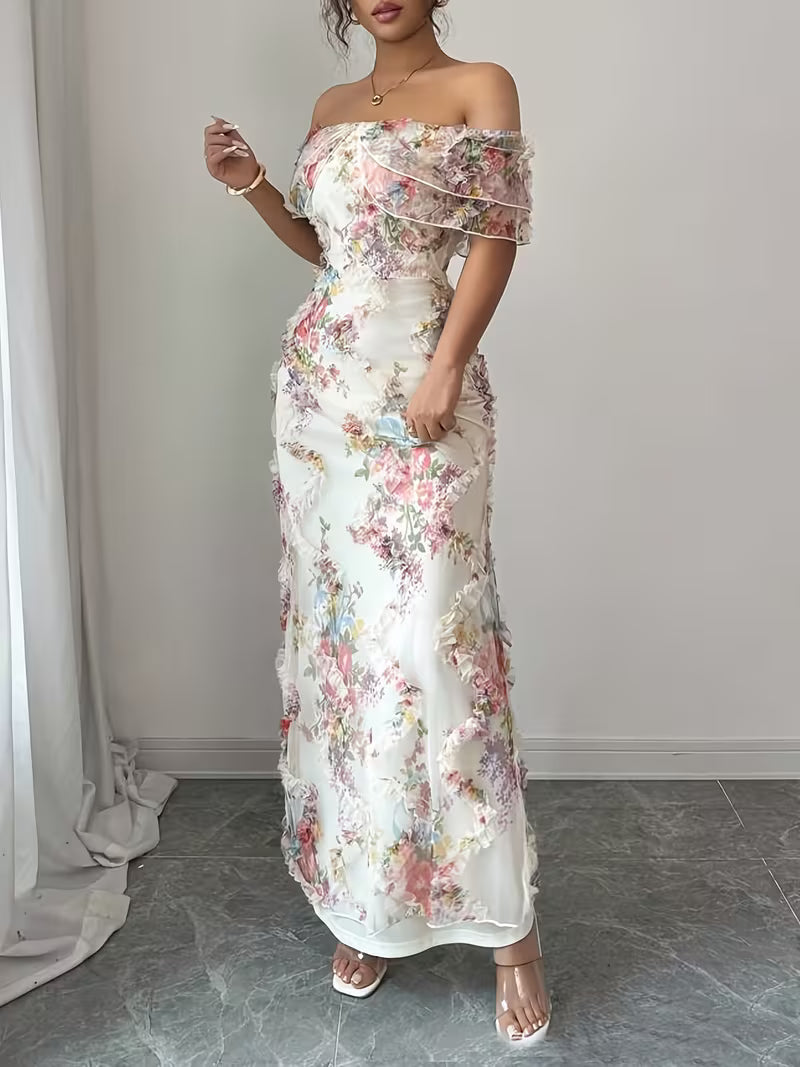 Algarve Embroidered Off-Shoulder Maxi Dress