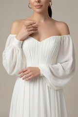 Cascais Off-Shoulder Puff Sleeve Bridal Maxi Dress