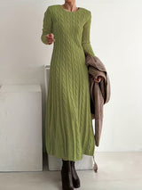 Hampstead Women's Cable Knit Long Sleeve Maxi Dress