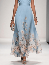 Half Moon Bay Floral V-Neck A-Line Wedding Guest Dress
