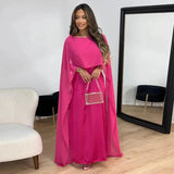 Cape Sleeve Round Neck Maxi Dress