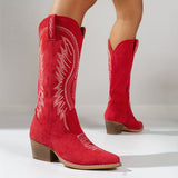Seville Embroidered Western Cowboy Boots with Block Heel