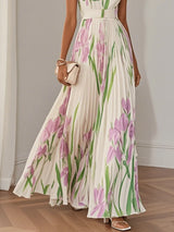Valencia Pleated Floral Maxi Dress for Women
