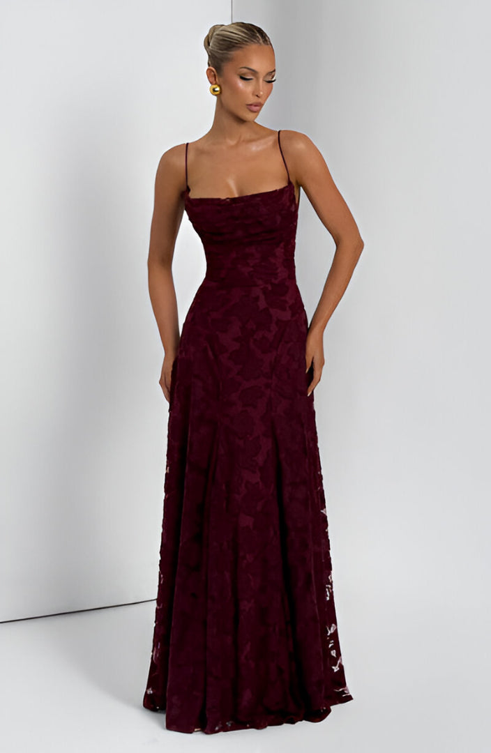Douro Lace Overlay Corset Maxi Dress