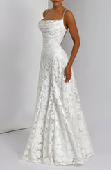 Douro Lace Overlay Corset Maxi Dress