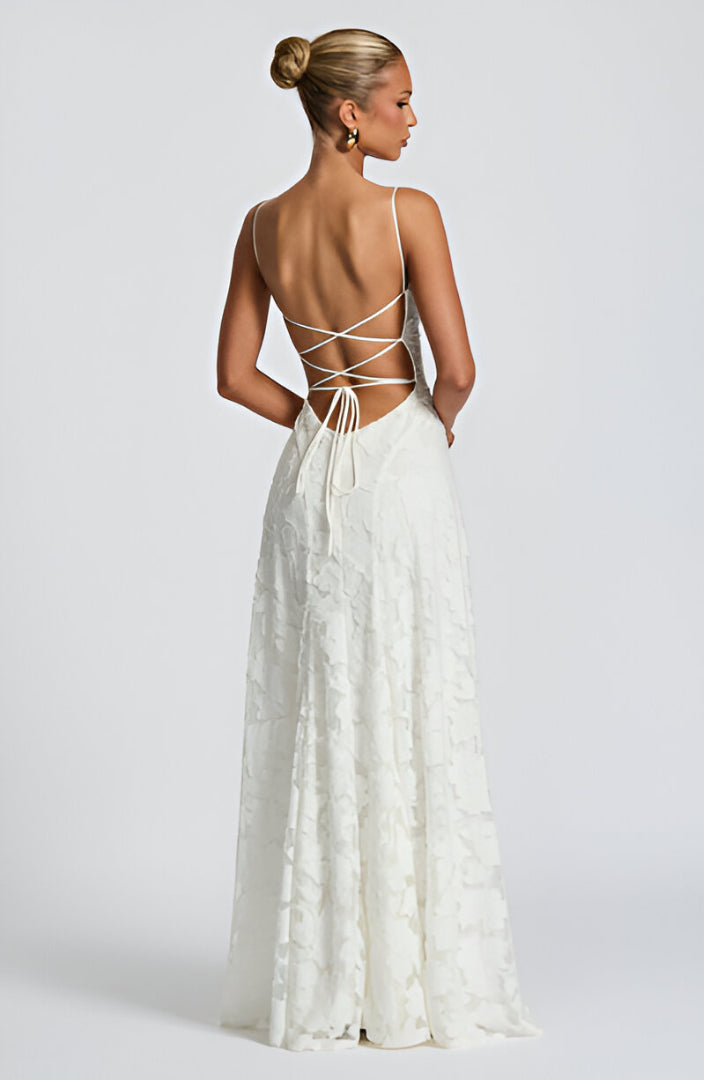 Douro Lace Overlay Corset Maxi Dress