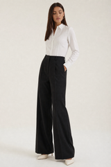 Mia Black high-rise wide-leg trousers side three-quarter