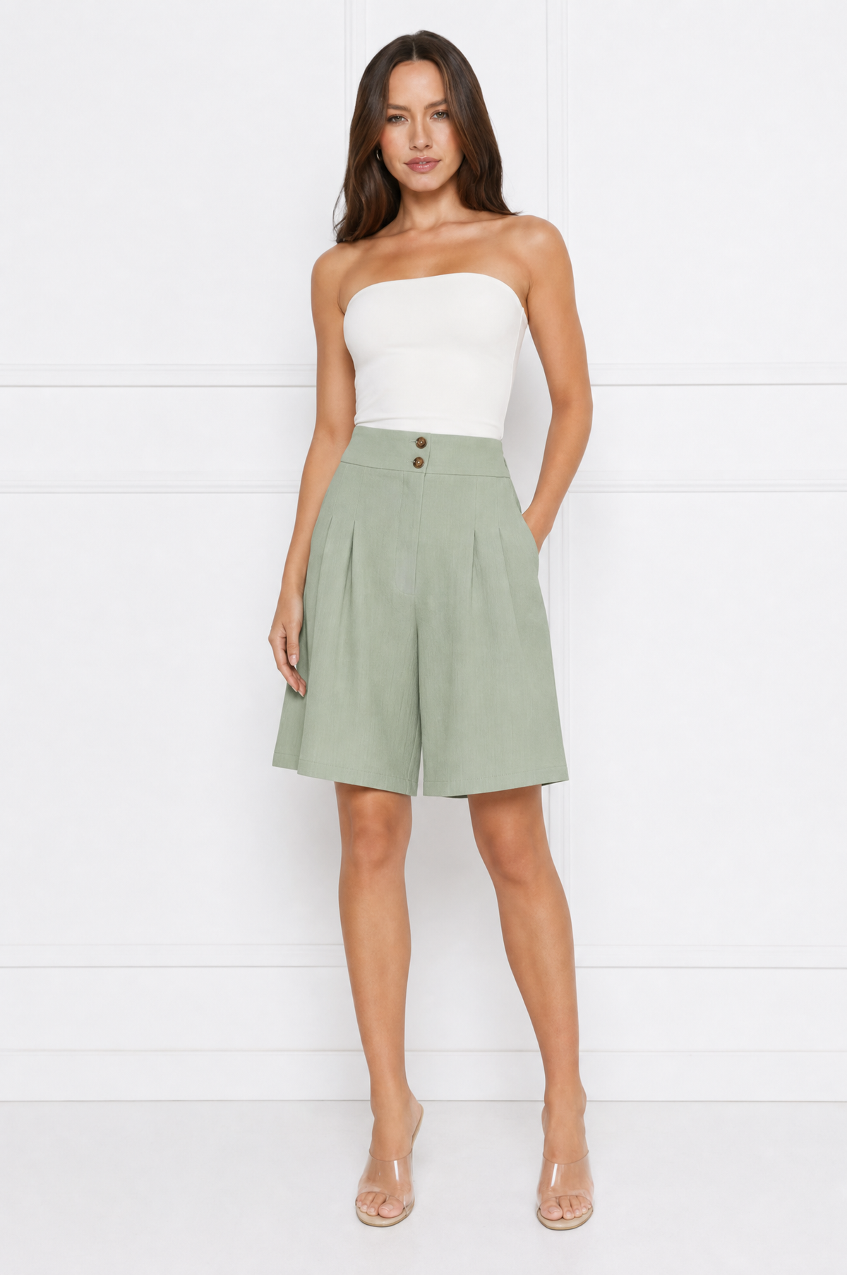 Mia chic high waist button shorts – product photo 11