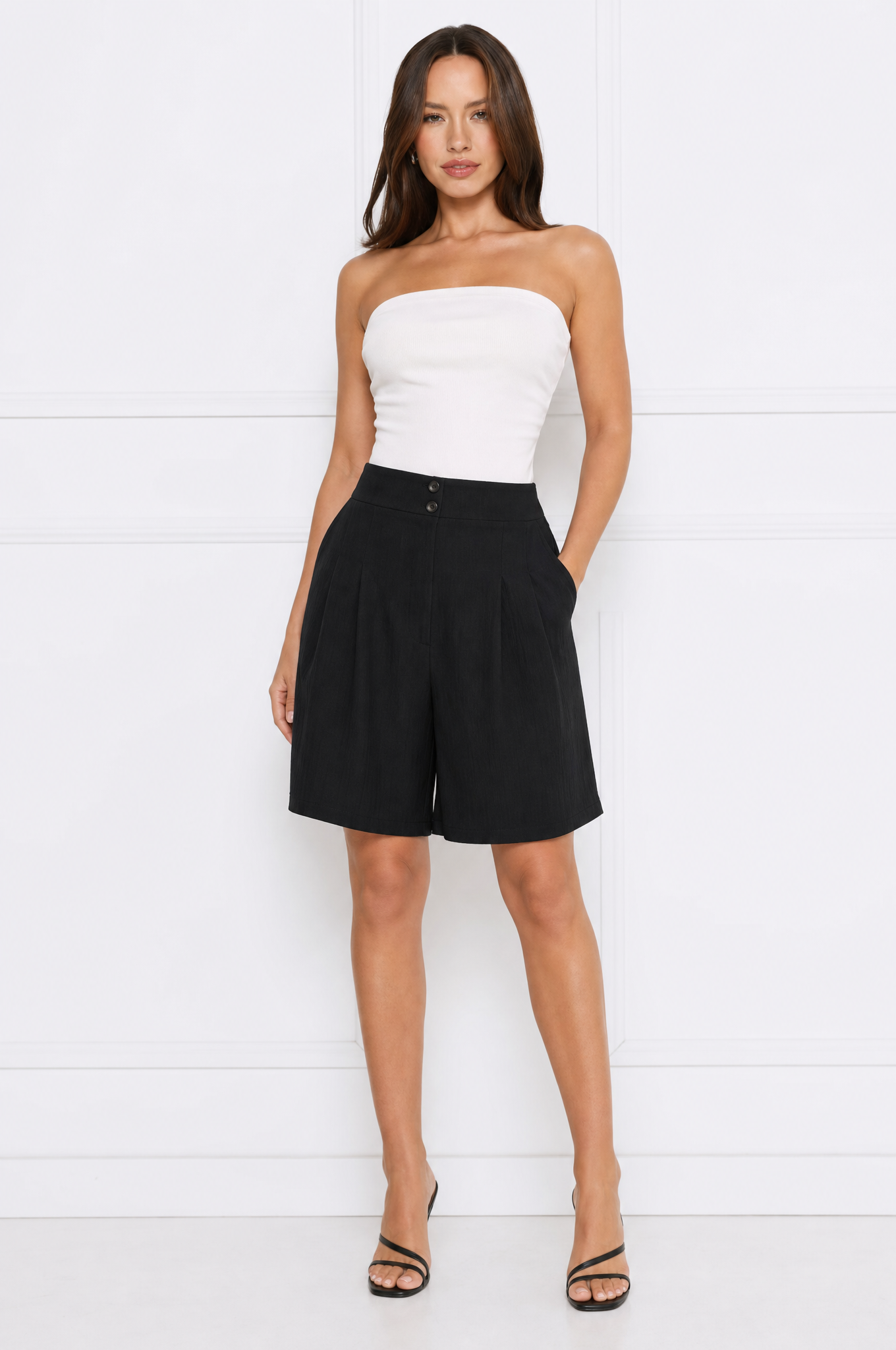 Mia chic high waist button shorts – product photo 5