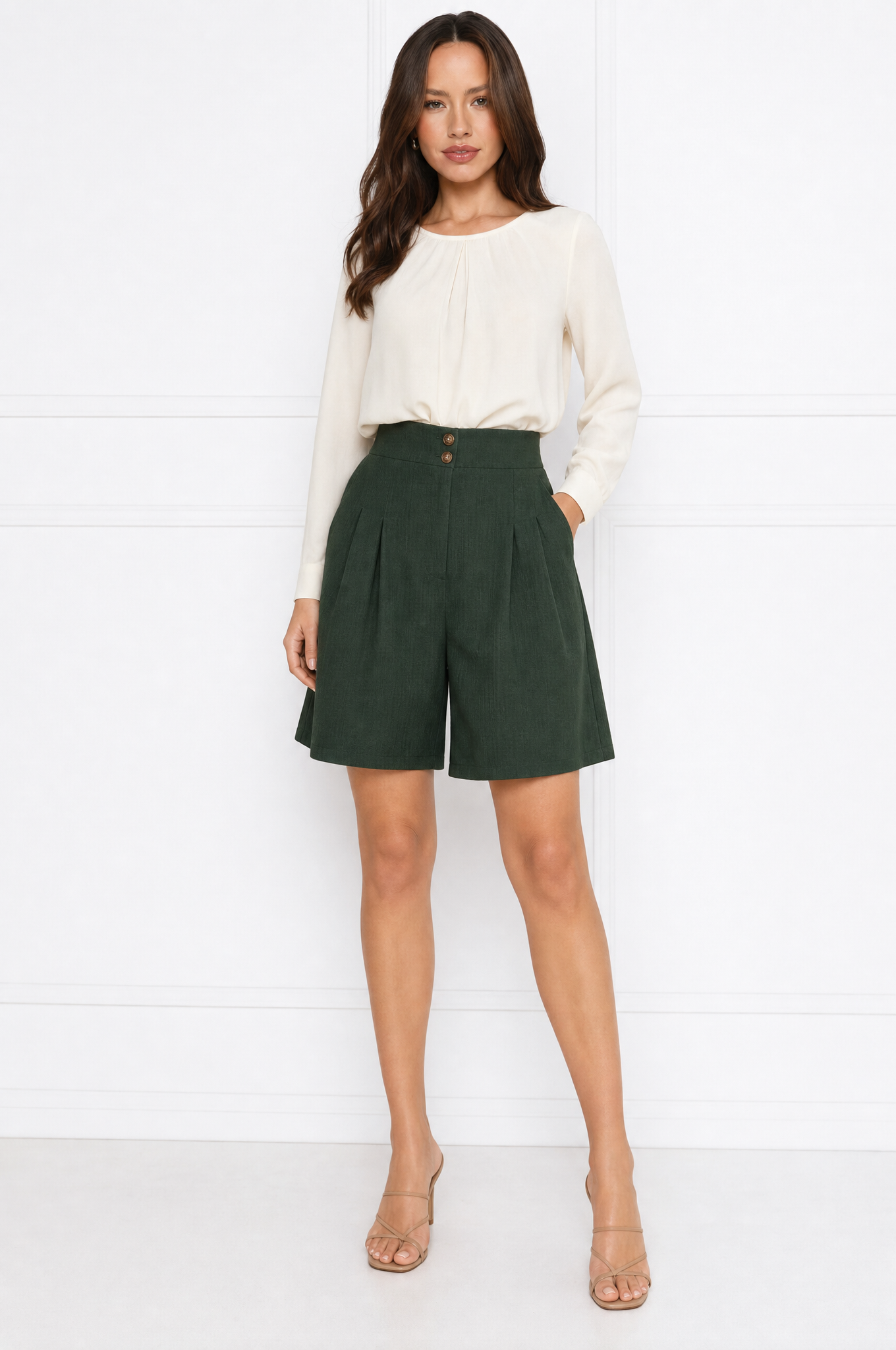 Mia chic high waist button shorts – product photo 9