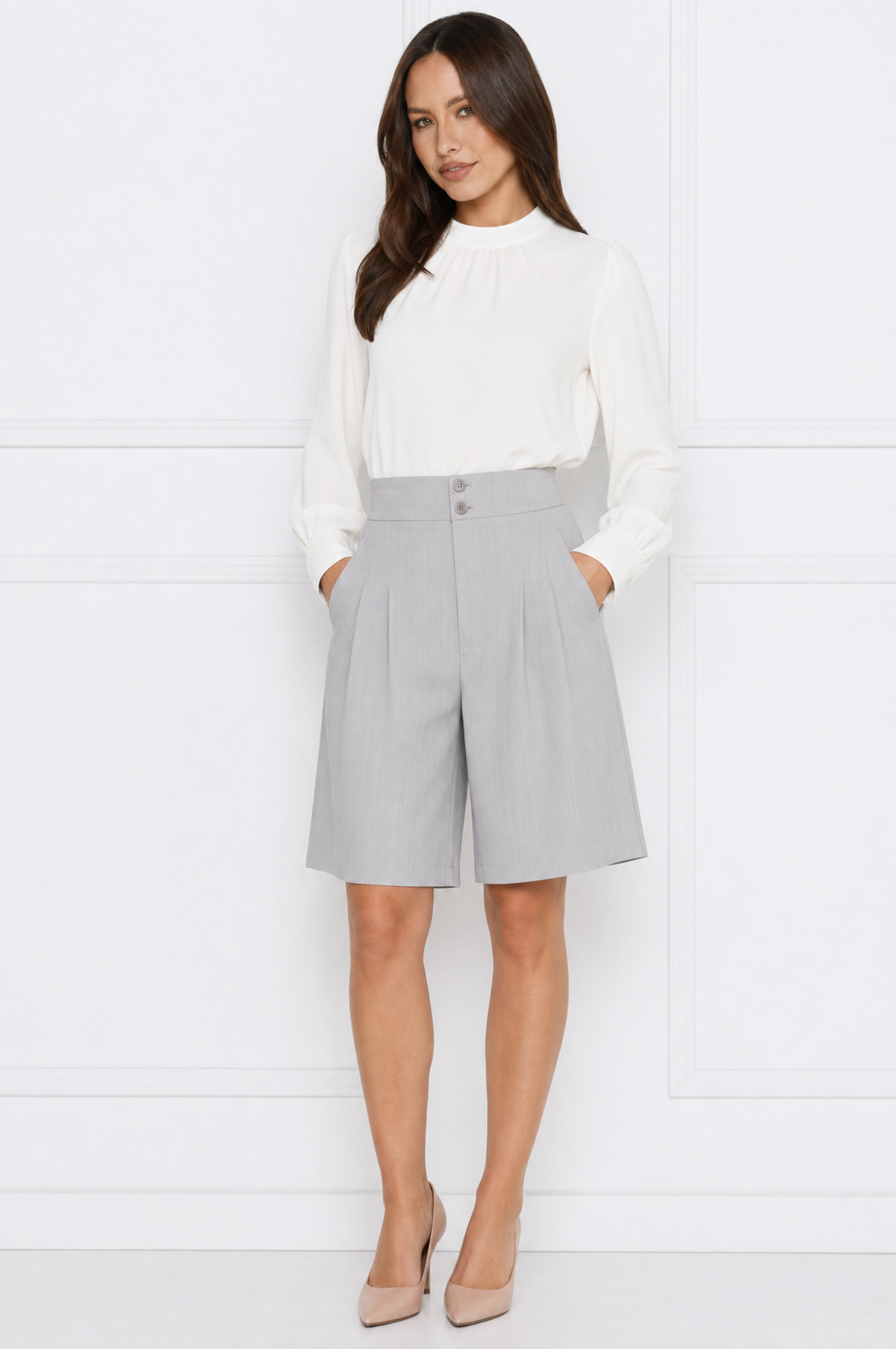 Mia chic high waist button shorts – product photo 6