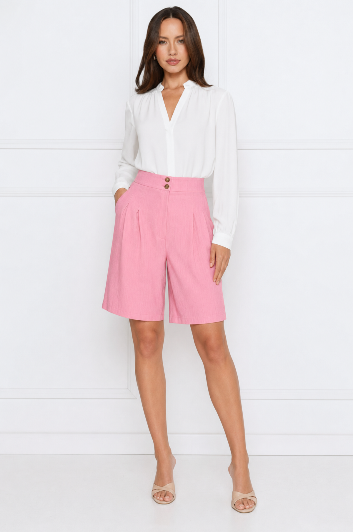 Mia chic high waist button shorts – product photo 15