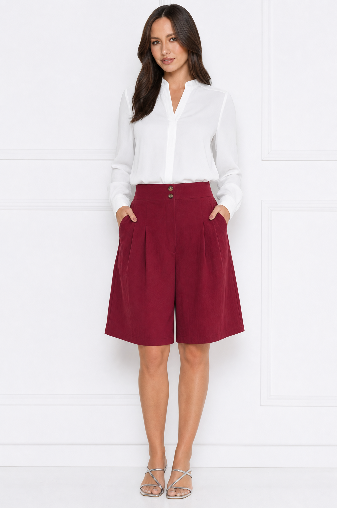 Mia | Chic High Waist Button Shorts