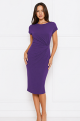 Mia elegant ruched waist midi dress – product photo 10