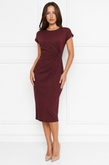 Mia elegant ruched waist midi dress – product photo 11