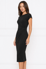 Mia elegant ruched waist midi dress – product photo 2