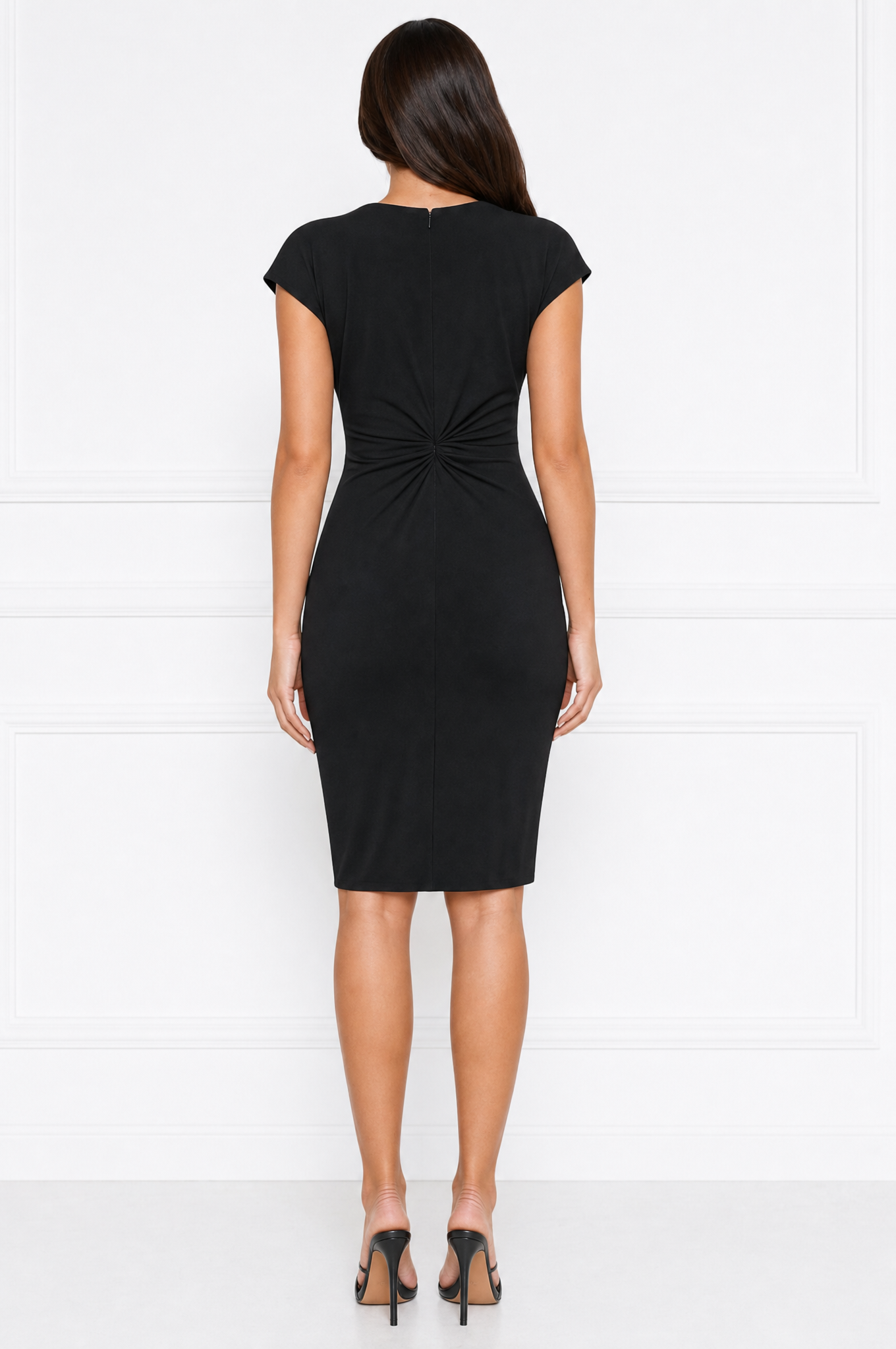 Mia elegant ruched waist midi dress – product photo 3