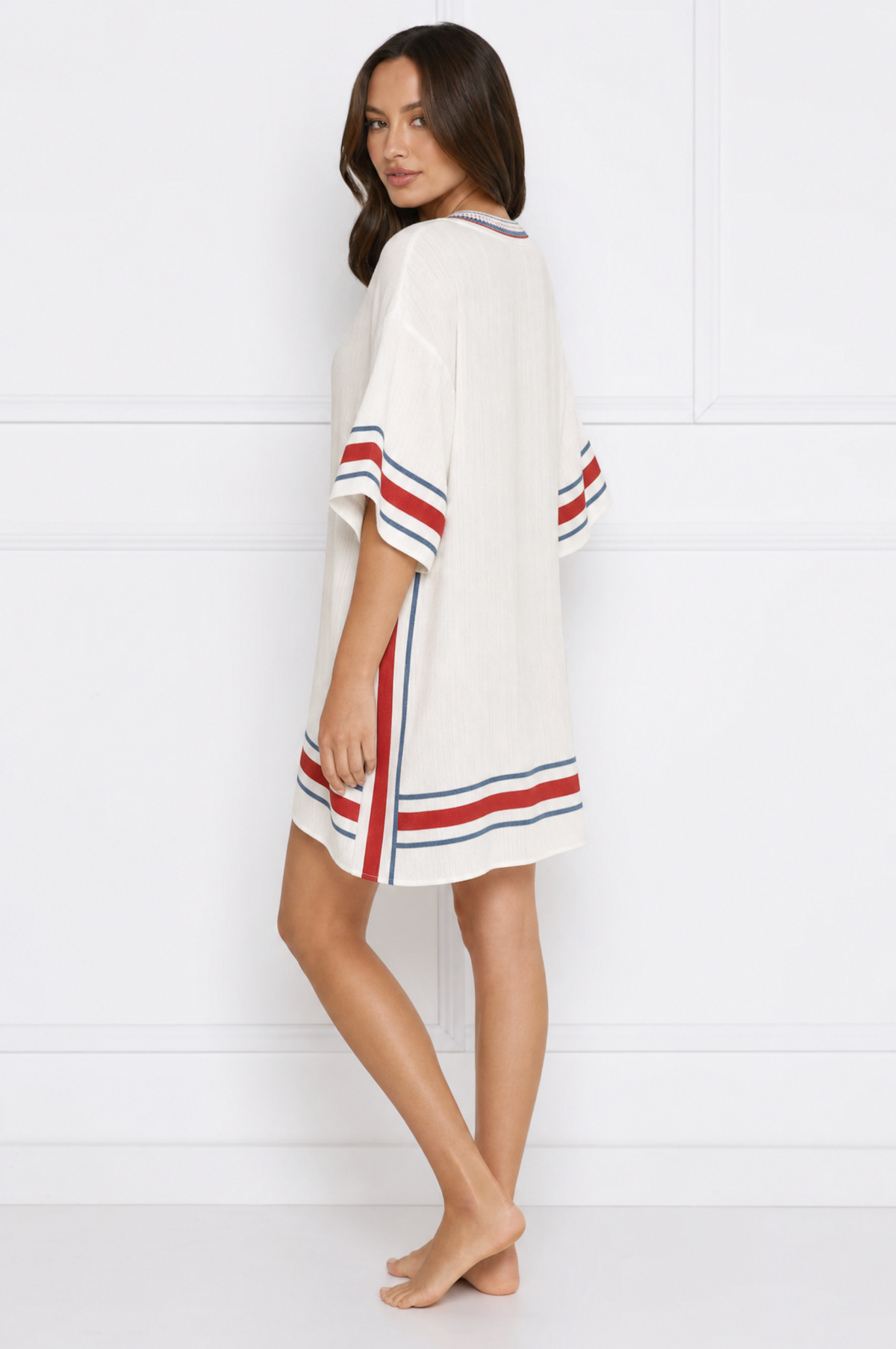 Emma striped summer dress for women – product photo 4
