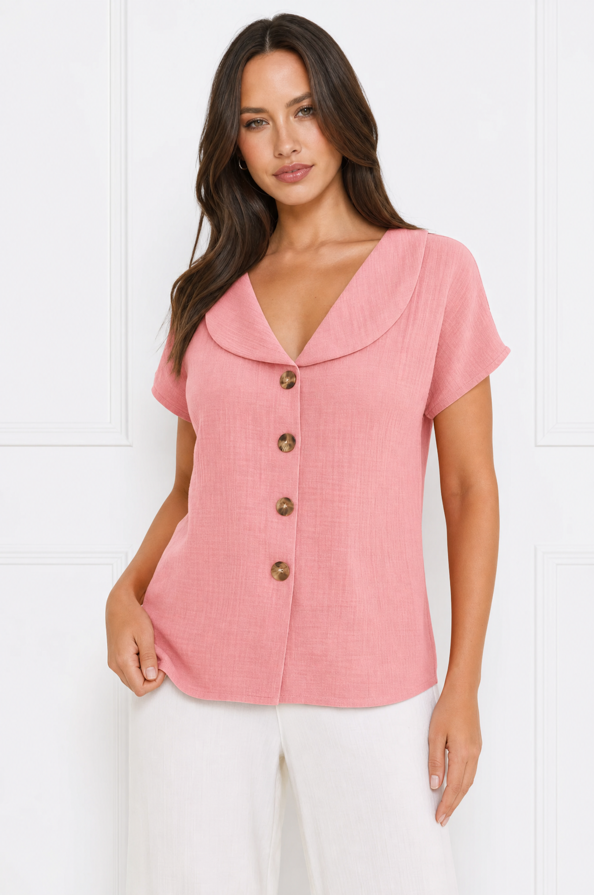 Mia elegant lightweight blouse with classic collar – product photo 6